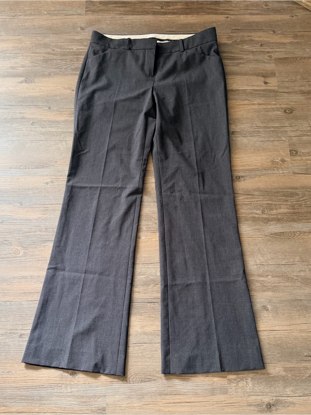 Theory "Max C" Tailor bootcut gray trousers size 10
